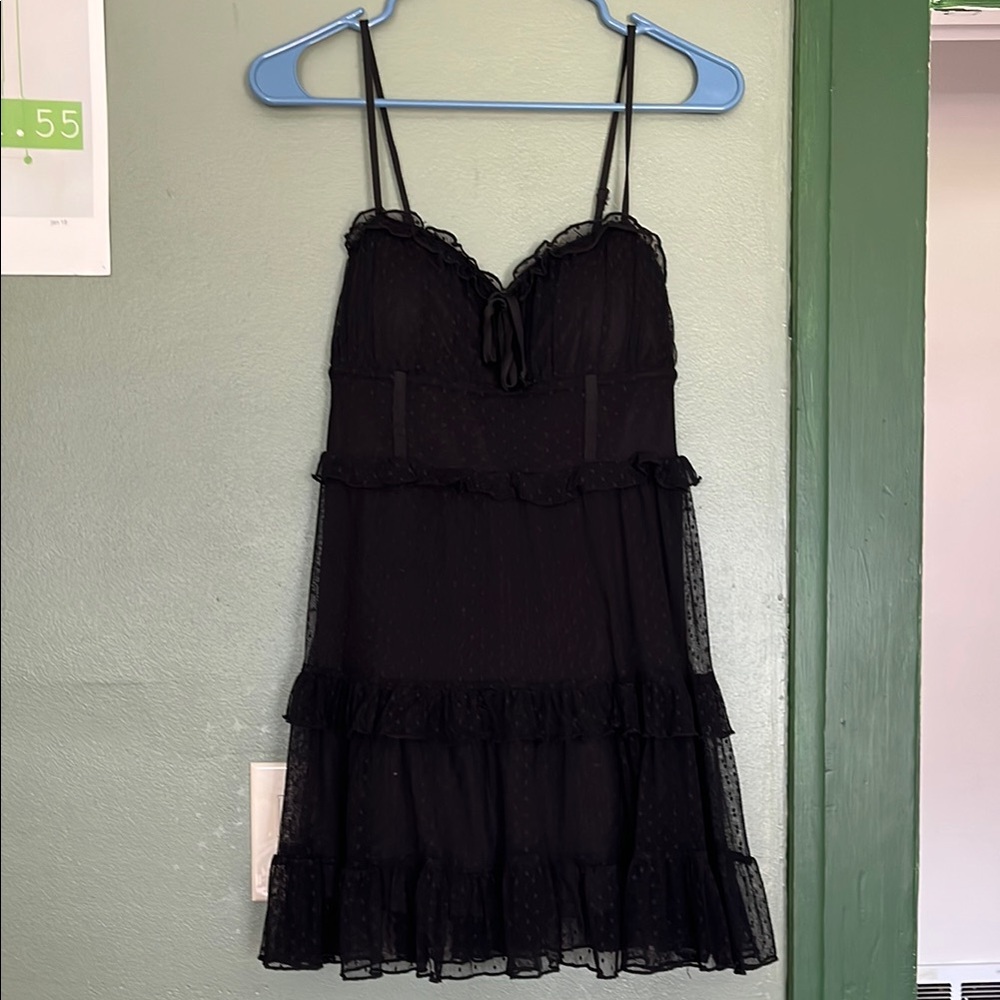 Elegant Black Ruffled Dress